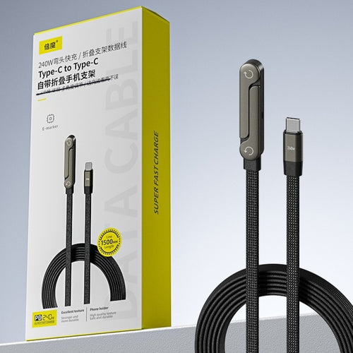 2-in-1 Fast Charging Cable with Phone Stand